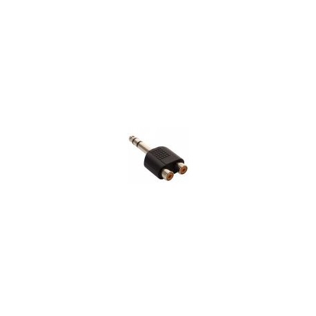 Adaptador de plug 6,3 mm a 2 jacks RCA, estéreo