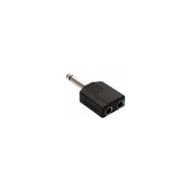 Adaptador de plug 6,3 mm a 2 jacks 6,3 mm, monoaural