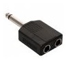 Adaptador de plug 6,3 mm a 2 jacks 6,3 mm, monoaural