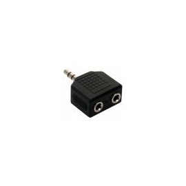 Adaptador de plug 3,5 mm a 2 jacks 3,5 mm, estéreo