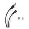 Cable magnético 2 en 1, USB a micro USB y USB C, de 1 m, tipo cordón