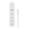 Multicontacto Wi-Fi* de 4 salidas horizontales y triple cargador USB