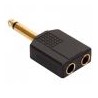 Adaptador elite de plug 6,3 mm a 2 jacks 6,3 mm, monoaural