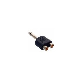 Adaptador de plug 6,3 mm a 2 jacks RCA, monoaural