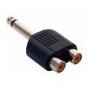 Adaptador de plug 6,3 mm a 2 jacks RCA, monoaural