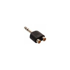 Adaptador de plug 6,3 mm a 2 jacks RCA, estéreo