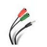 Cable auxiliar plug 3,5 mm TRRS a 2 jacks 3,5 mm de 17 cm