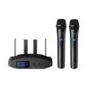 Sistema profesional de 2 micrófonos inalámbricos UHF, con batería recargable
