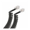 Cable espiral plug a plug RJ9 de 2.1m, para auricular telefónico, negro