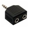 Adaptador de plug 3,5 mm a 2 jacks 3,5 mm, estéreo